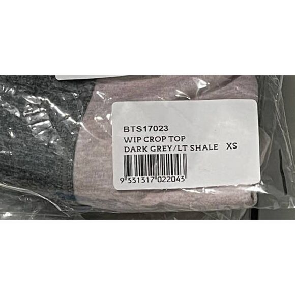 We Over Me Bandier Wip Crop Top Tank Top Colorblock Dark Grey Shale Pink XS - Picture 7 of 10